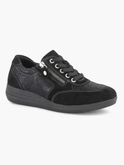 Medicus Comfort Schoenen-Zwarte Leren Comfort Sneaker