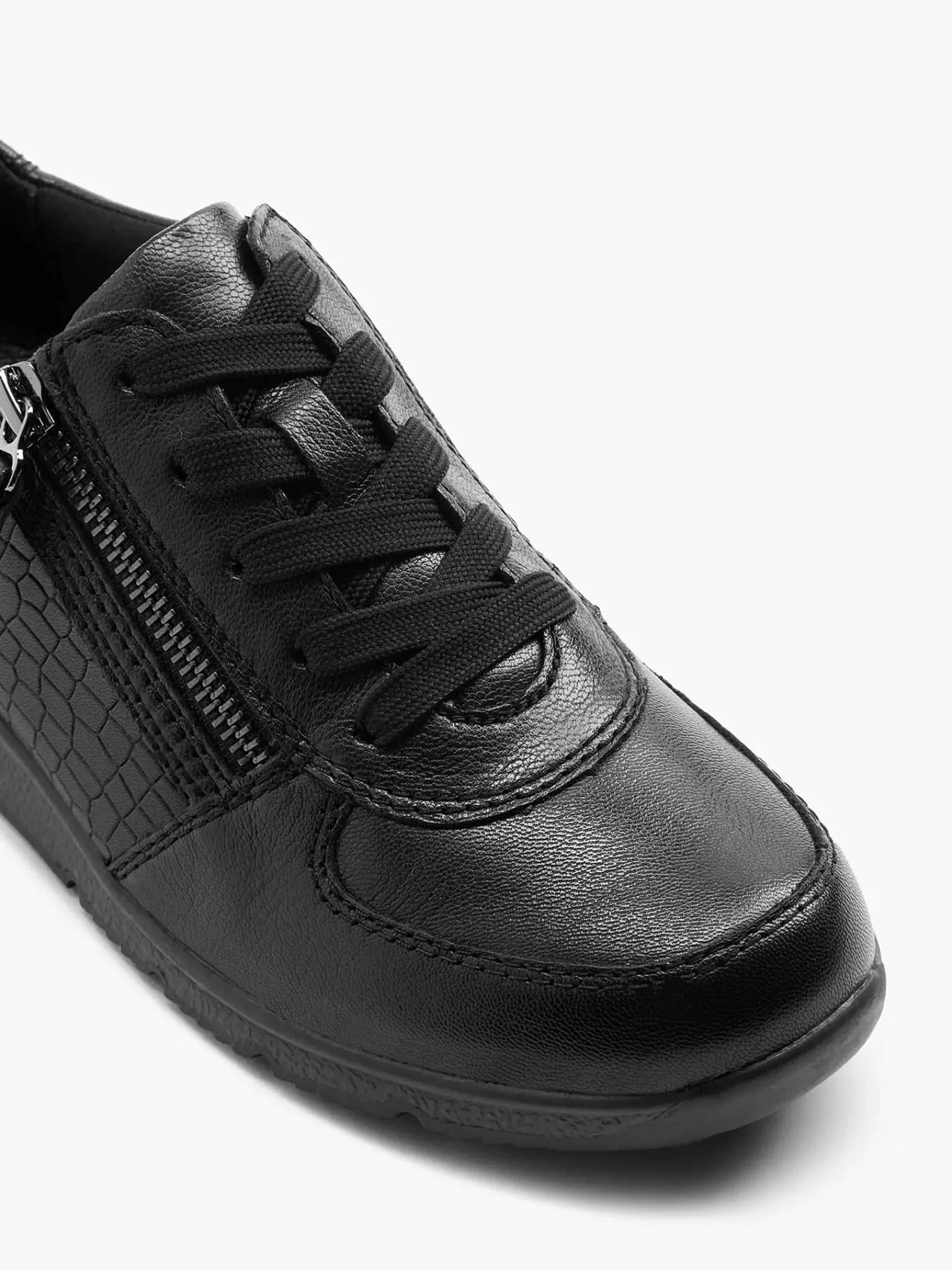 Medicus Comfort Schoenen-Zwarte Leren Comfort Sneaker