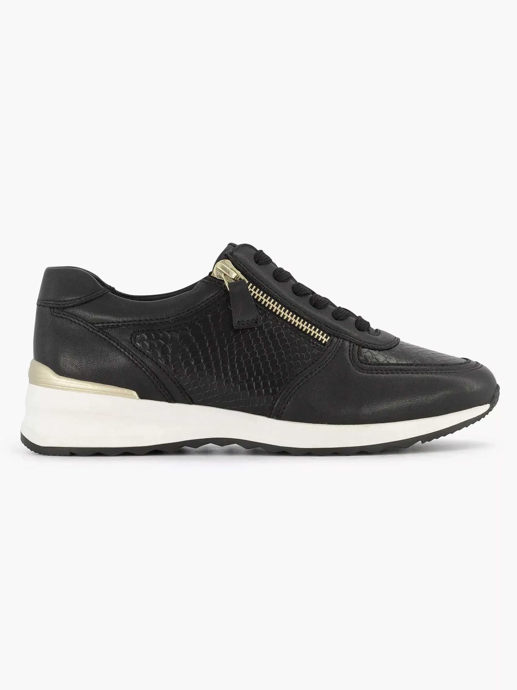 Medicus Comfort Schoenen-Zwarte Leren Comfort Sneaker