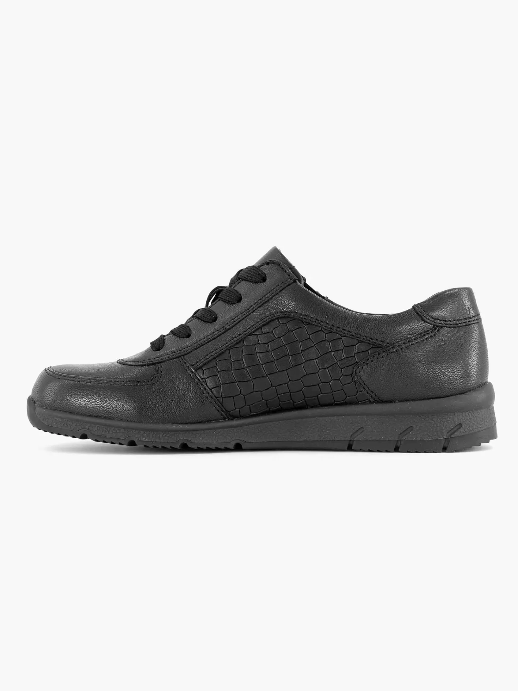 Medicus Comfort Schoenen-Zwarte Leren Comfort Sneaker