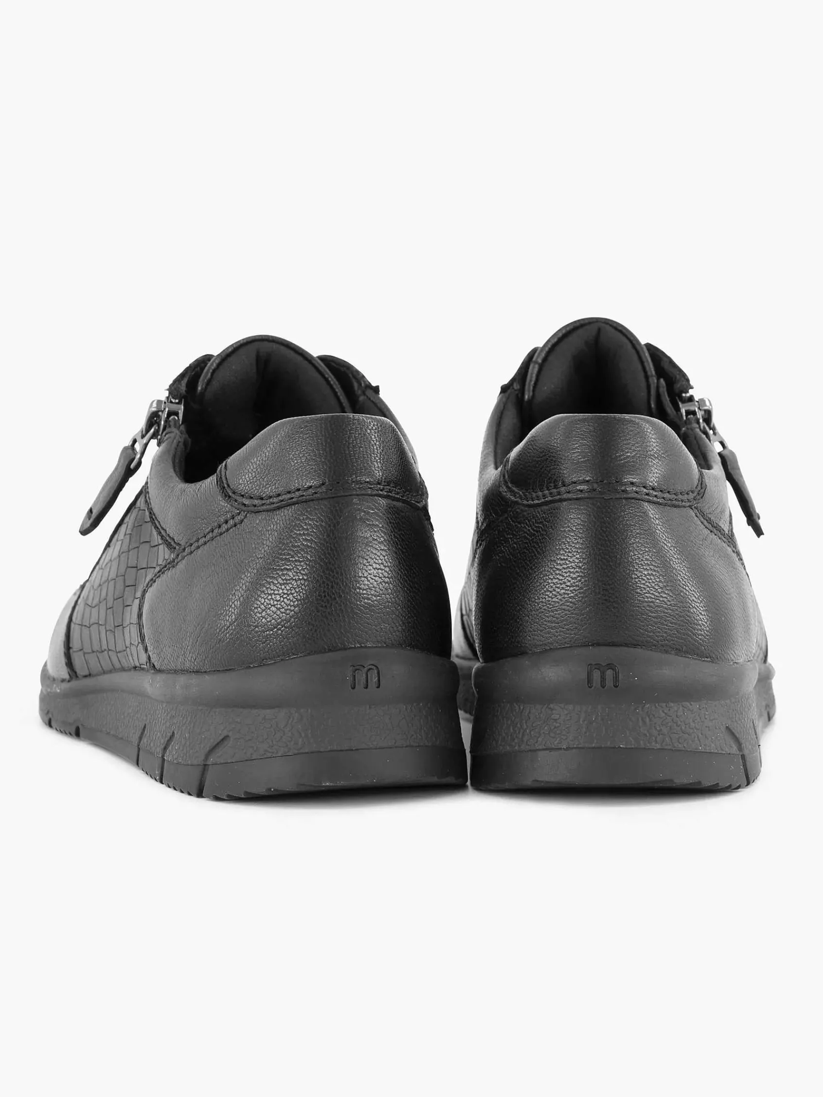 Medicus Comfort Schoenen-Zwarte Leren Comfort Sneaker