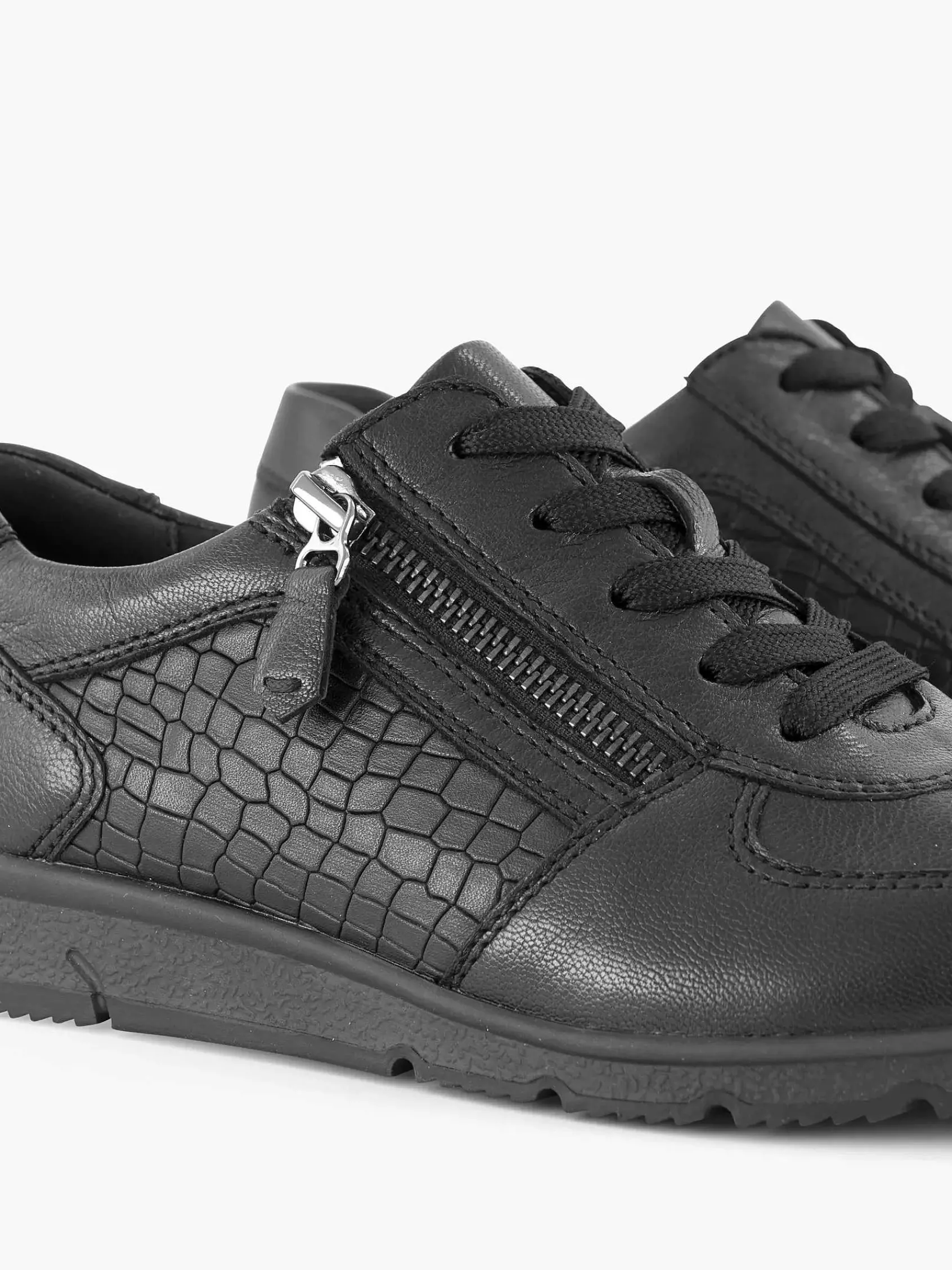 Medicus Comfort Schoenen-Zwarte Leren Comfort Sneaker