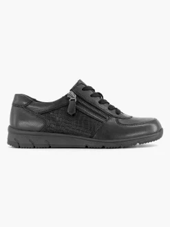 Medicus Comfort Schoenen-Zwarte Leren Comfort Sneaker
