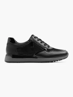 Medicus Comfort Schoenen-Zwarte Leren Comfort Veterschoen