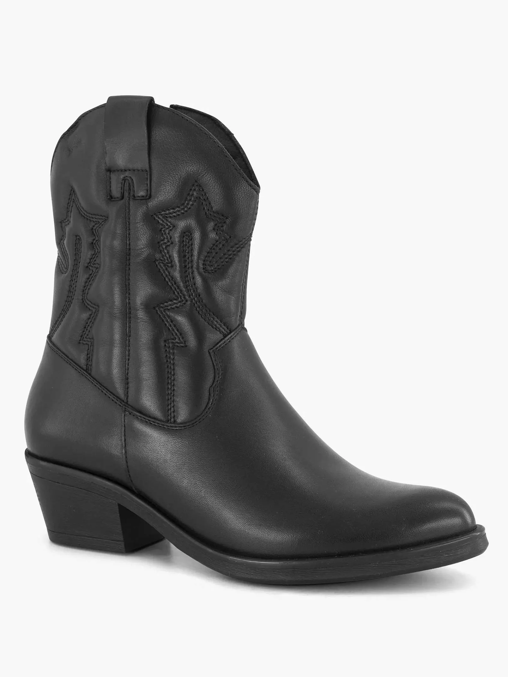 Oxmox Enkellaarzen & Boots-Zwarte Leren Cowboy Laars
