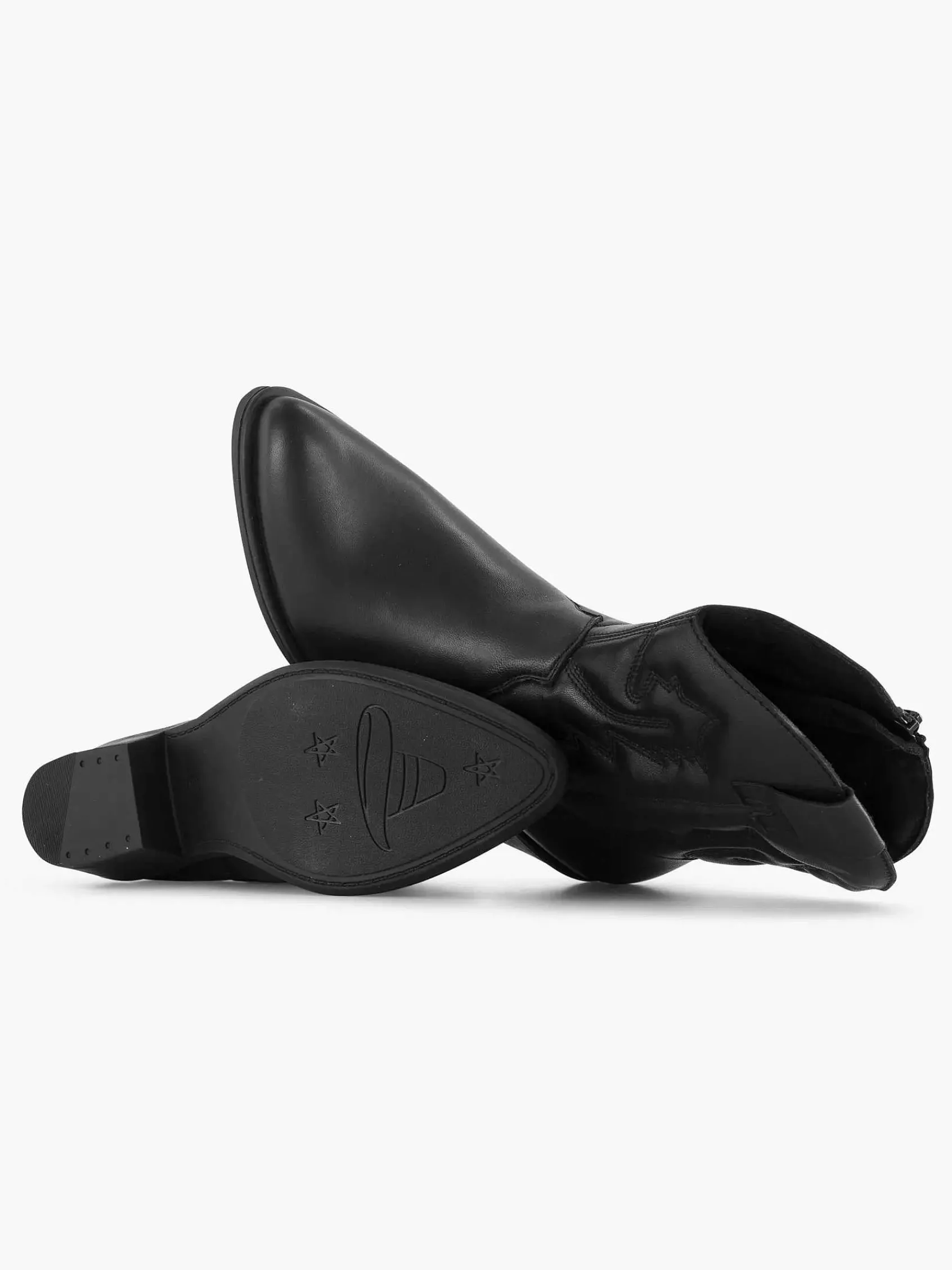 Oxmox Enkellaarzen & Boots-Zwarte Leren Cowboy Laars
