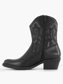 Oxmox Enkellaarzen & Boots-Zwarte Leren Cowboy Laars