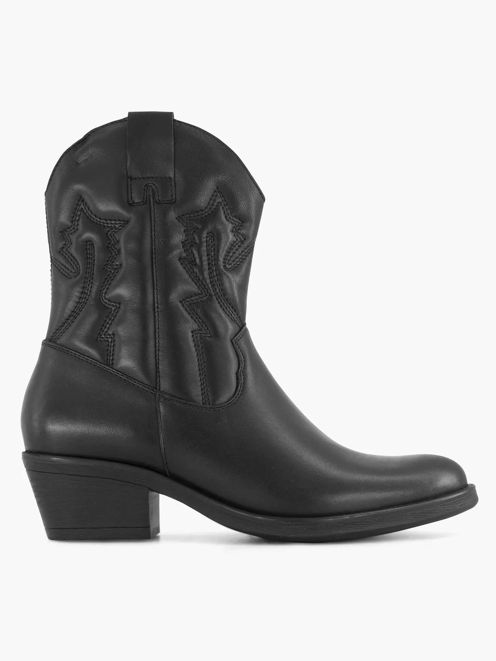 Oxmox Enkellaarzen & Boots-Zwarte Leren Cowboy Laars