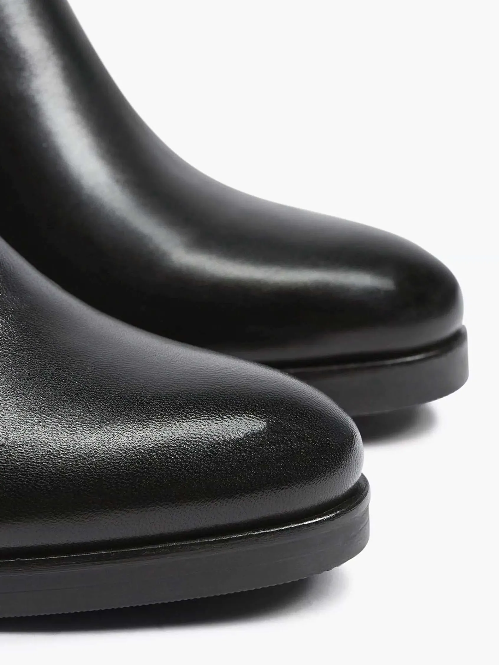 5th Avenue Enkellaarzen & Boots-Zwarte Leren Enkellaars Hak