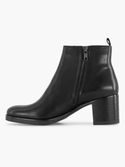 5th Avenue Enkellaarzen & Boots-Zwarte Leren Enkellaars Hak
