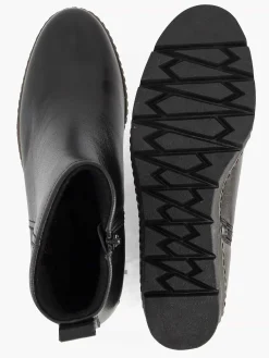 5th Avenue Enkellaarzen & Boots-Zwarte Leren Enkellaars Sleehak