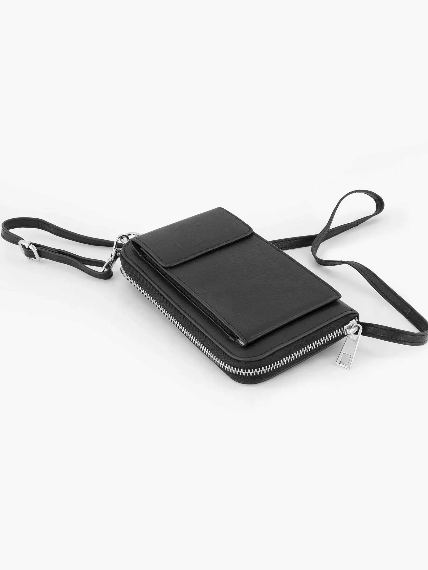 5th Avenue Online Exclusive Accessoires-Zwarte Leren Telefoontas