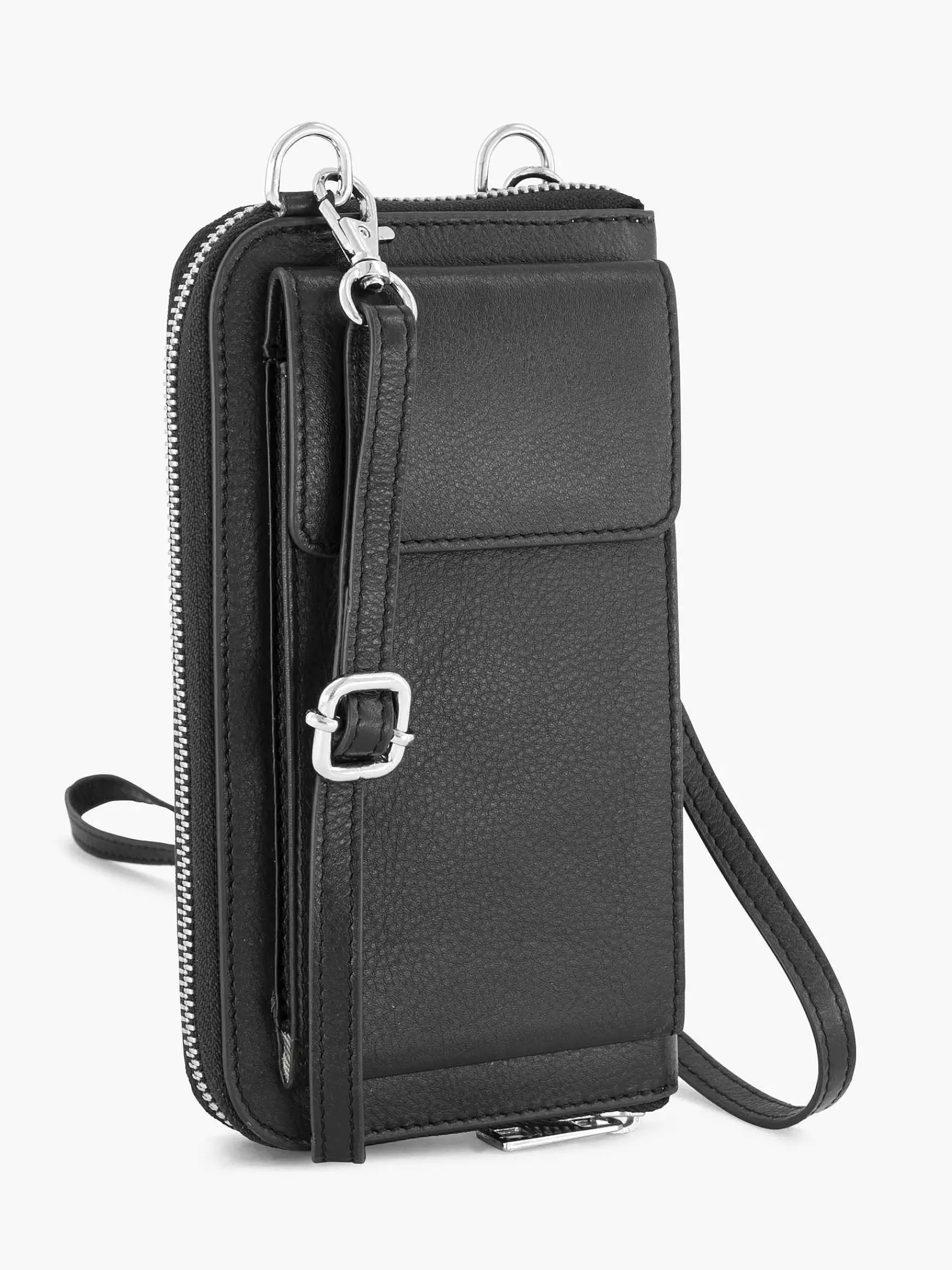 5th Avenue Online Exclusive Accessoires-Zwarte Leren Telefoontas
