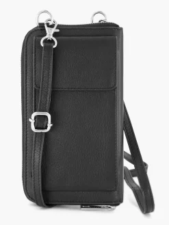 5th Avenue Online Exclusive Accessoires-Zwarte Leren Telefoontas