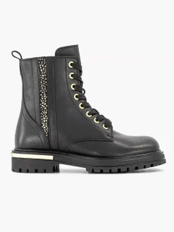 Limelight girl Jongensschoenen-Zwarte Leren Veterboot