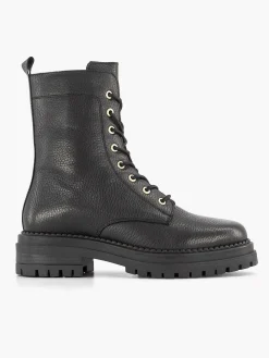 5th Avenue Enkellaarzen & Boots-Zwarte Leren Veterboot