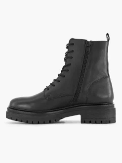 5th Avenue Enkellaarzen & Boots-Zwarte Leren Veterboot