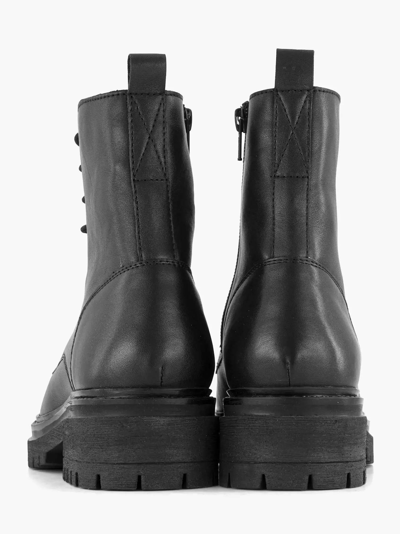 5th Avenue Enkellaarzen & Boots-Zwarte Leren Veterboot