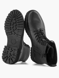 5th Avenue Enkellaarzen & Boots-Zwarte Leren Veterboot