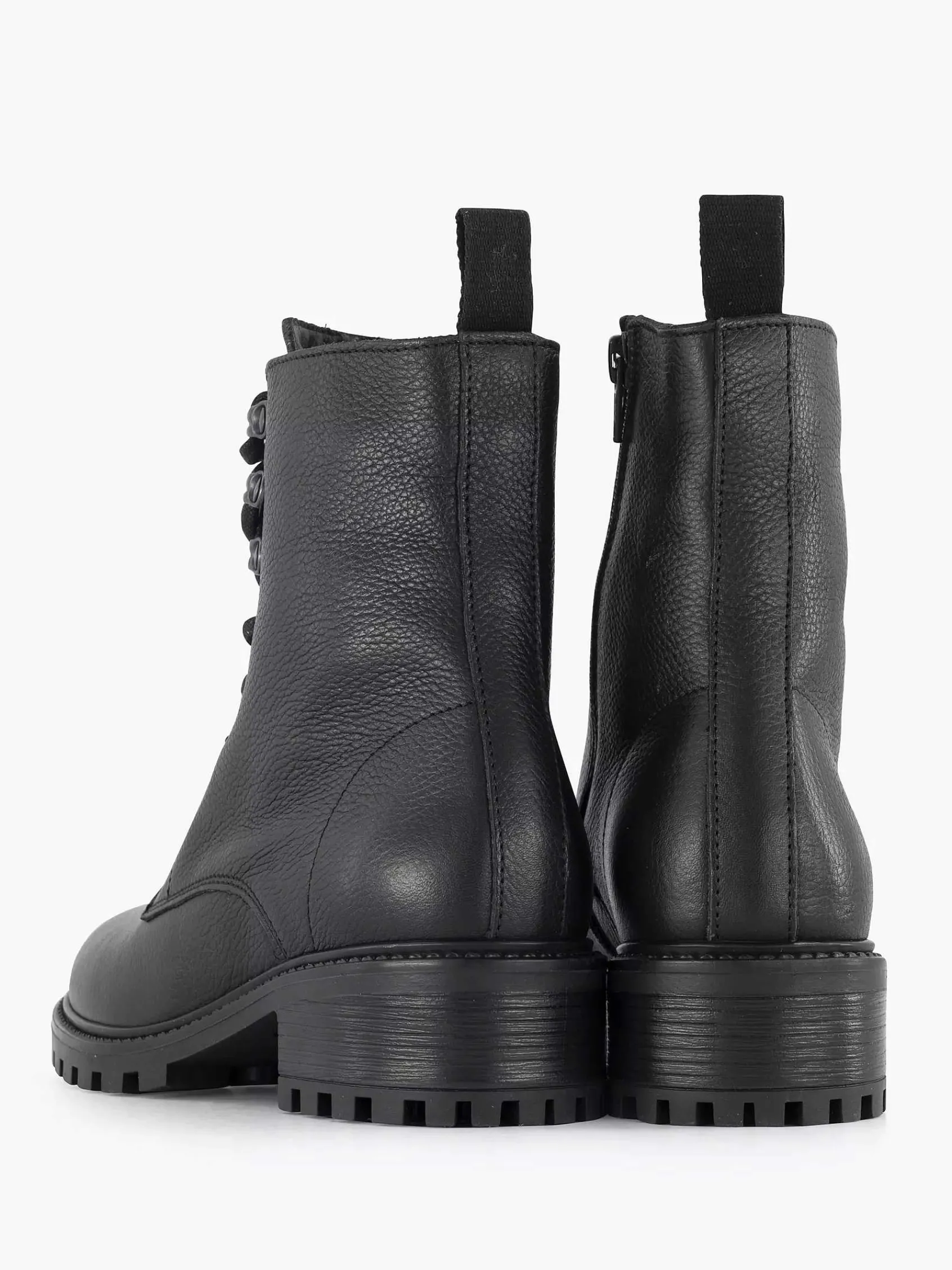 5th Avenue Enkellaarzen & Boots-Zwarte Leren Veterboot