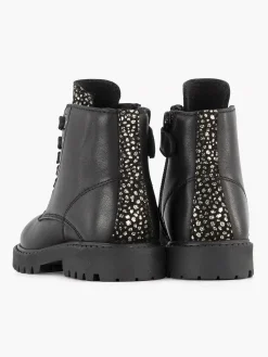 Limelight girl Jongensschoenen-Zwarte Leren Veterboot