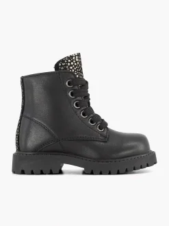 Limelight girl Jongensschoenen-Zwarte Leren Veterboot