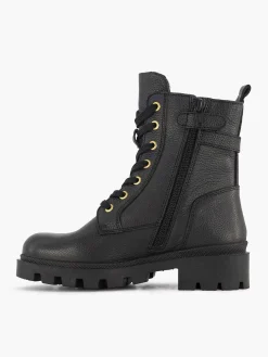 Limelight girl Jongensschoenen-Zwarte Leren Veterboot