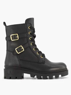 Limelight girl Jongensschoenen-Zwarte Leren Veterboot