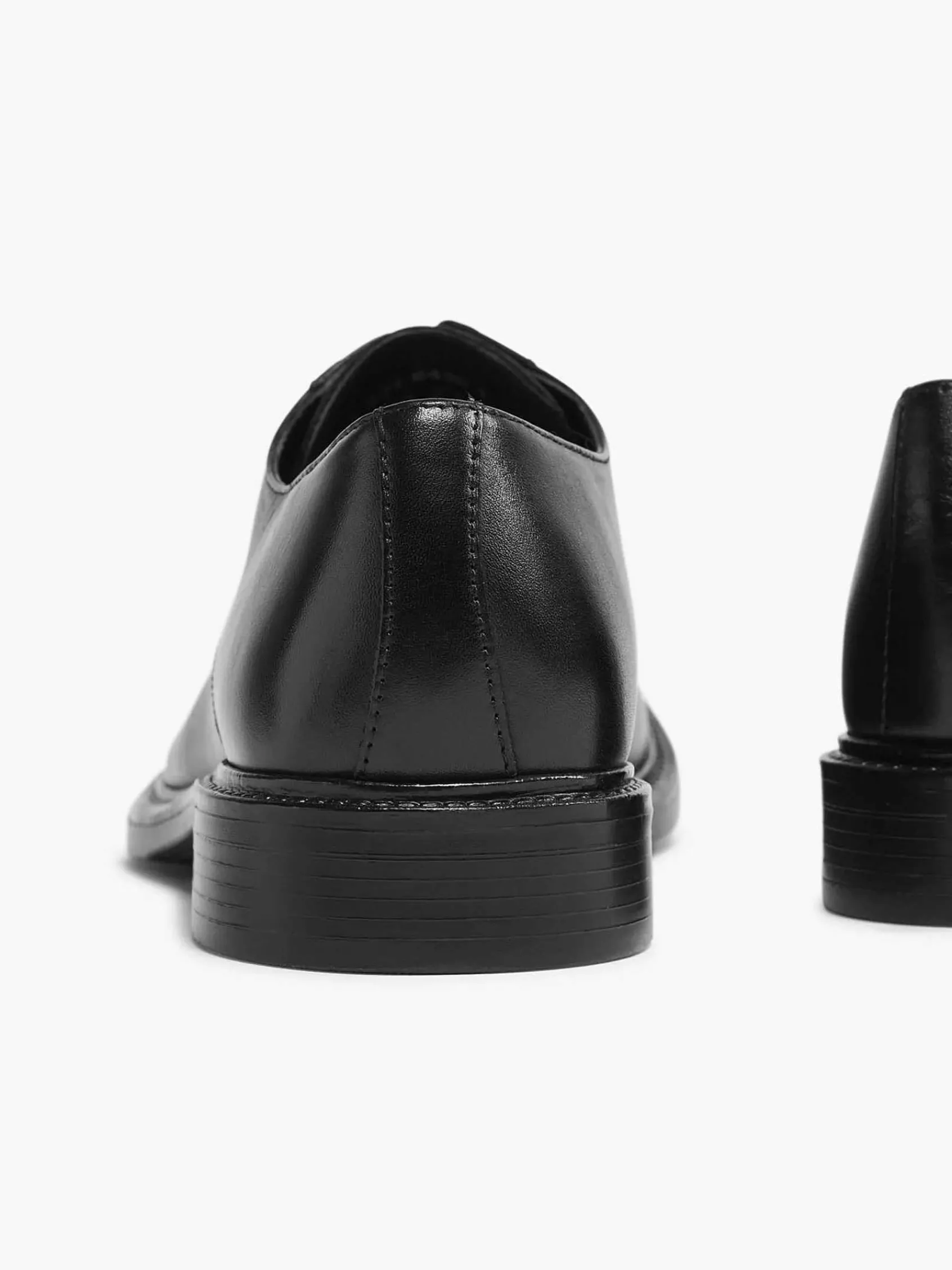 AM SHOE Geklede Schoenen-Zwarte Leren Veterschoen