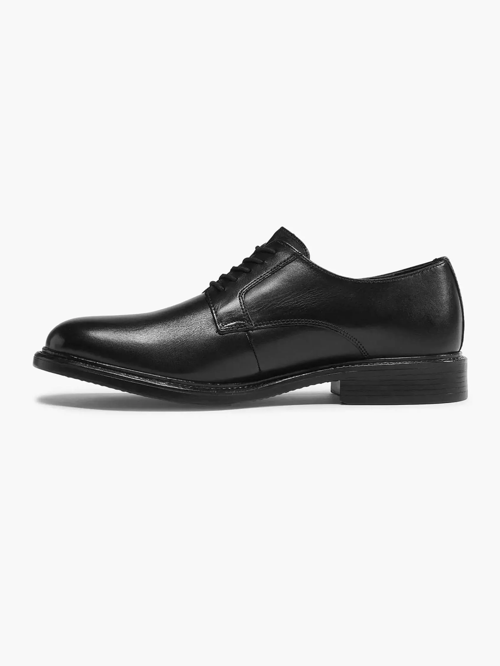AM SHOE Geklede Schoenen-Zwarte Leren Veterschoen
