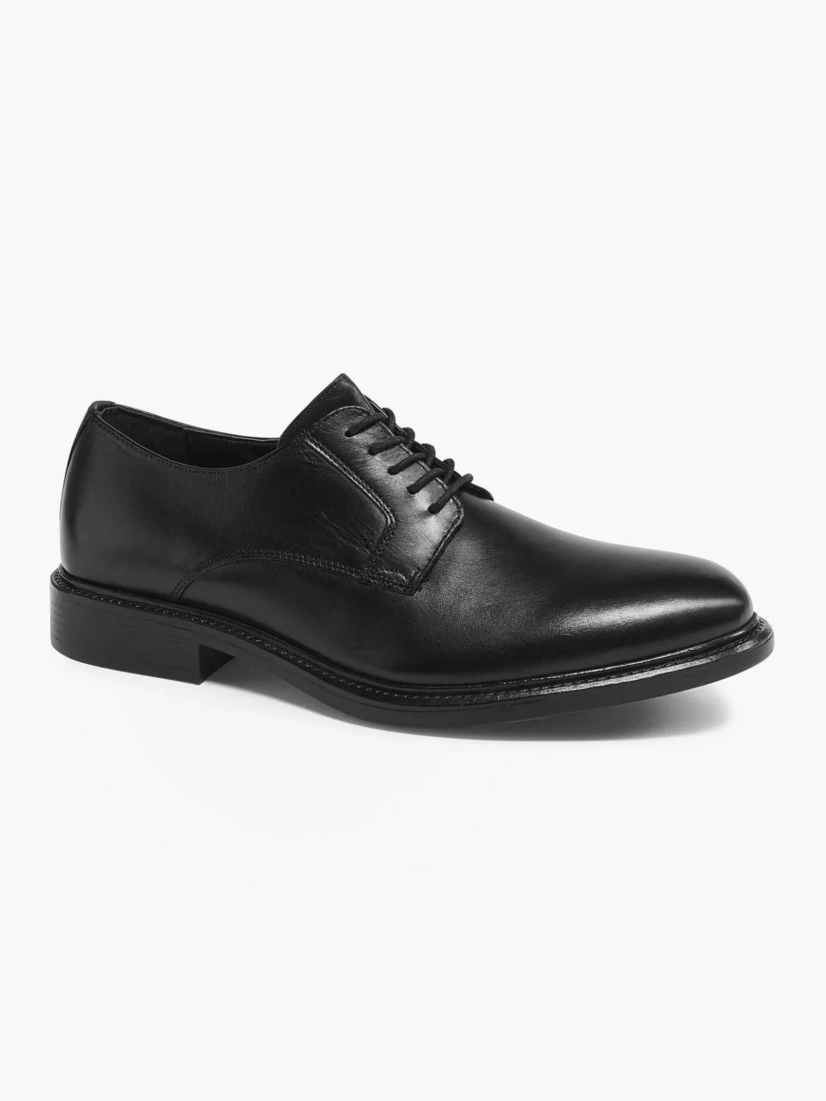 AM SHOE Geklede Schoenen-Zwarte Leren Veterschoen