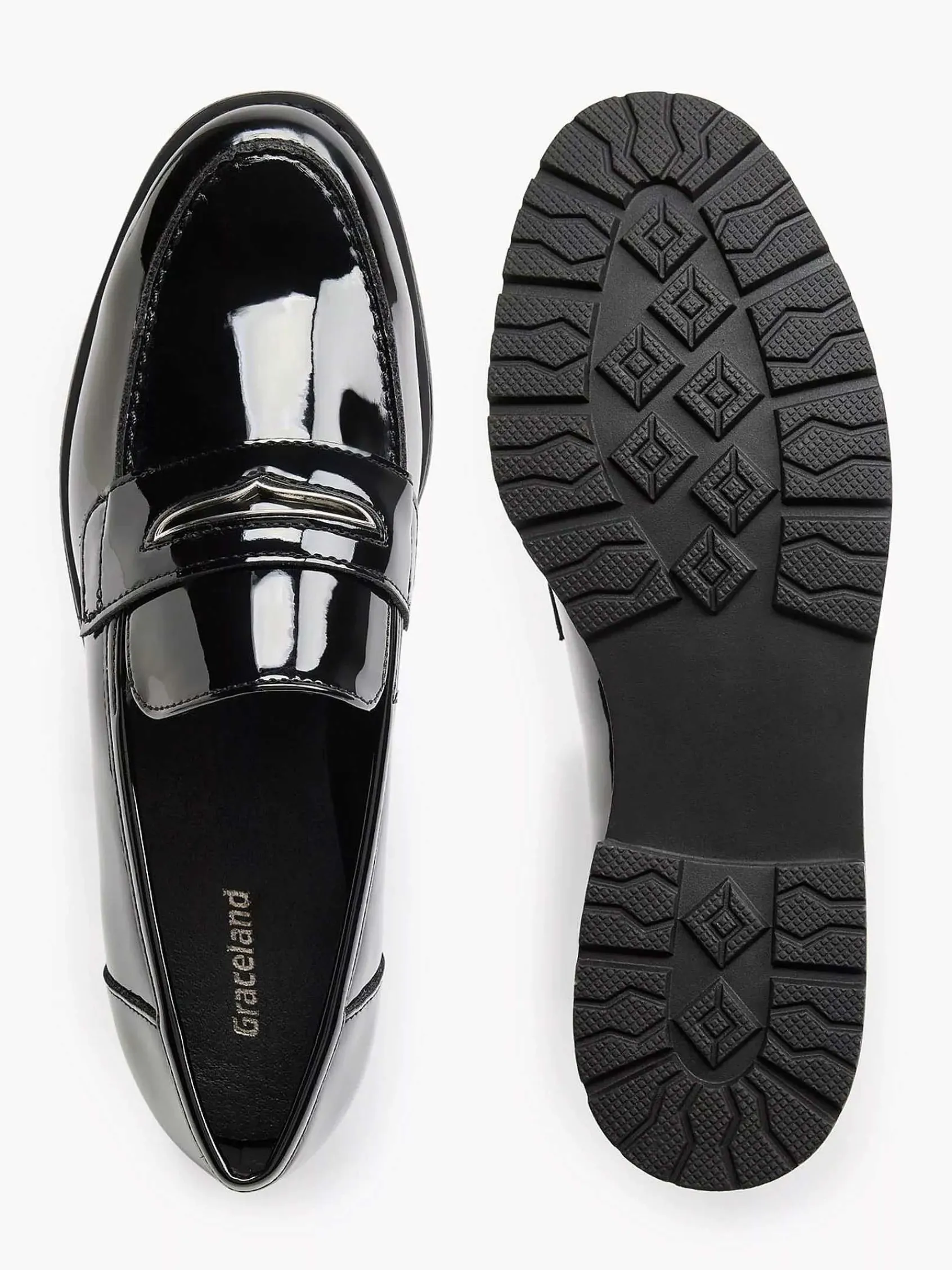 Graceland Instappers-Zwarte Loafer Lak