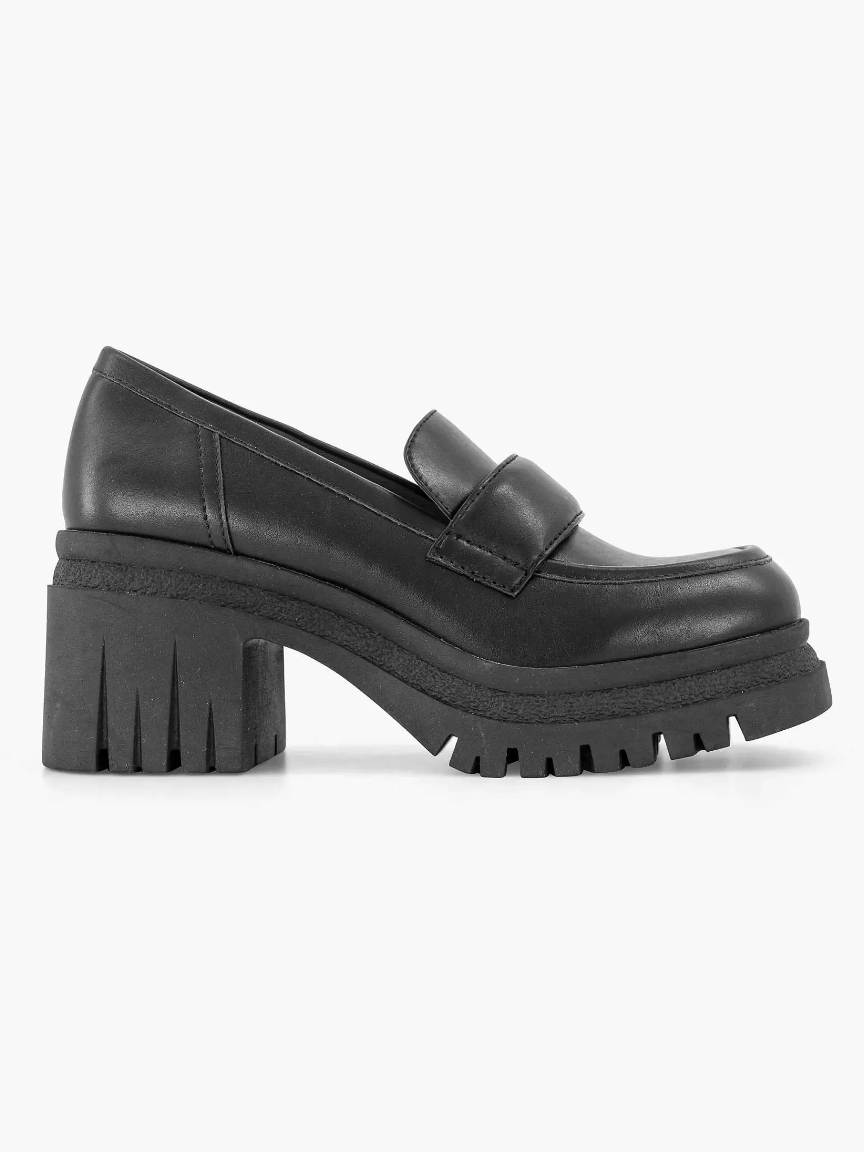 Oxmox Pumps-Zwarte Platform Loafer
