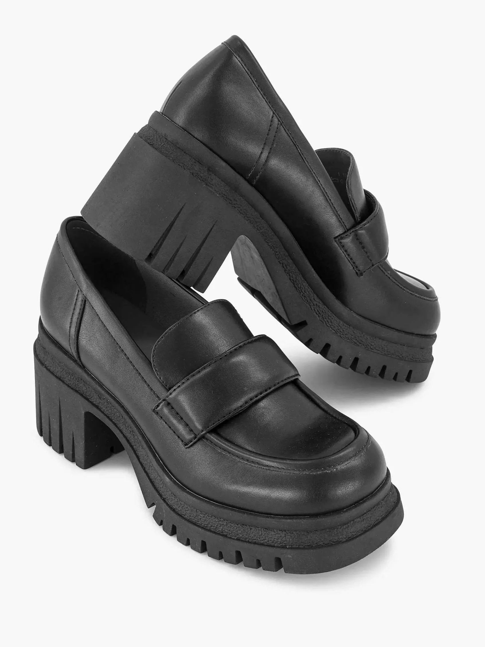 Oxmox Pumps-Zwarte Platform Loafer