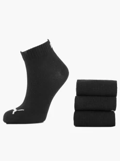 Puma Sokken-Zwarte Quarter Plain 3 Pak 35-38