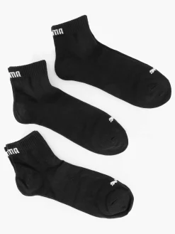 Puma Sokken-Zwarte Quarter Plain 3 Pak 43-46