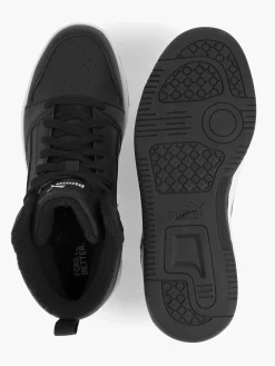 Puma Jongensschoenen-Zwarte Rebound V6 Mid Wtr Jr