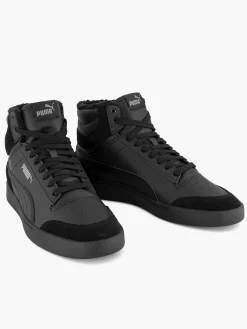 Puma Sneakers-Zwarte Shuffle Mid Fur