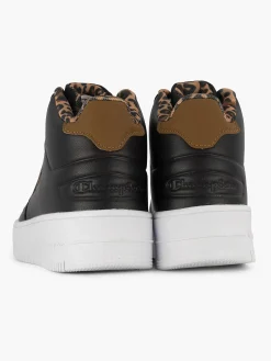 Champion Sneakers-Zwarte Rebound Platform Mid Animalier