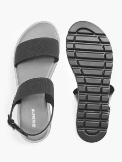 Graceland Sandalen-Zwarte Sandaal Elastisch