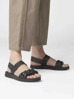 Graceland Sandalen-Zwarte Sandaal Gevlochten
