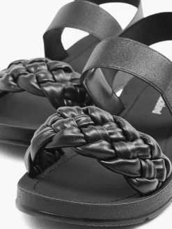 Graceland Sandalen-Zwarte Sandaal Gevlochten