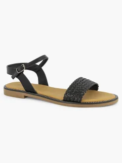 Graceland Sandalen-Zwarte Sandaal Gevlochten