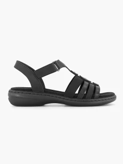 Easy Street Comfort Schoenen-Zwarte Sandaal Klittenband