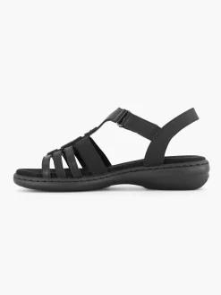 Easy Street Comfort Schoenen-Zwarte Sandaal Klittenband