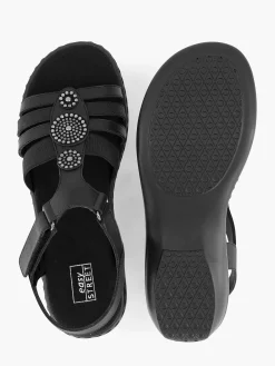 Easy Street Comfort Schoenen-Zwarte Sandaal Klittenband