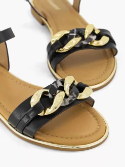 Graceland Sandalen-Zwarte Sandaal Sierketting