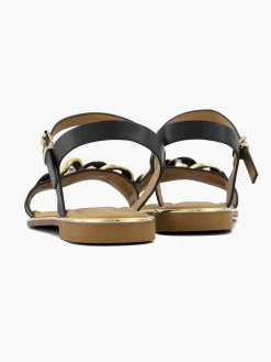 Graceland Sandalen-Zwarte Sandaal Sierketting