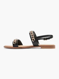 Graceland Sandalen-Zwarte Sandaal Sierketting