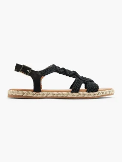 Graceland Sandalen-Zwarte Sandaal Touw
